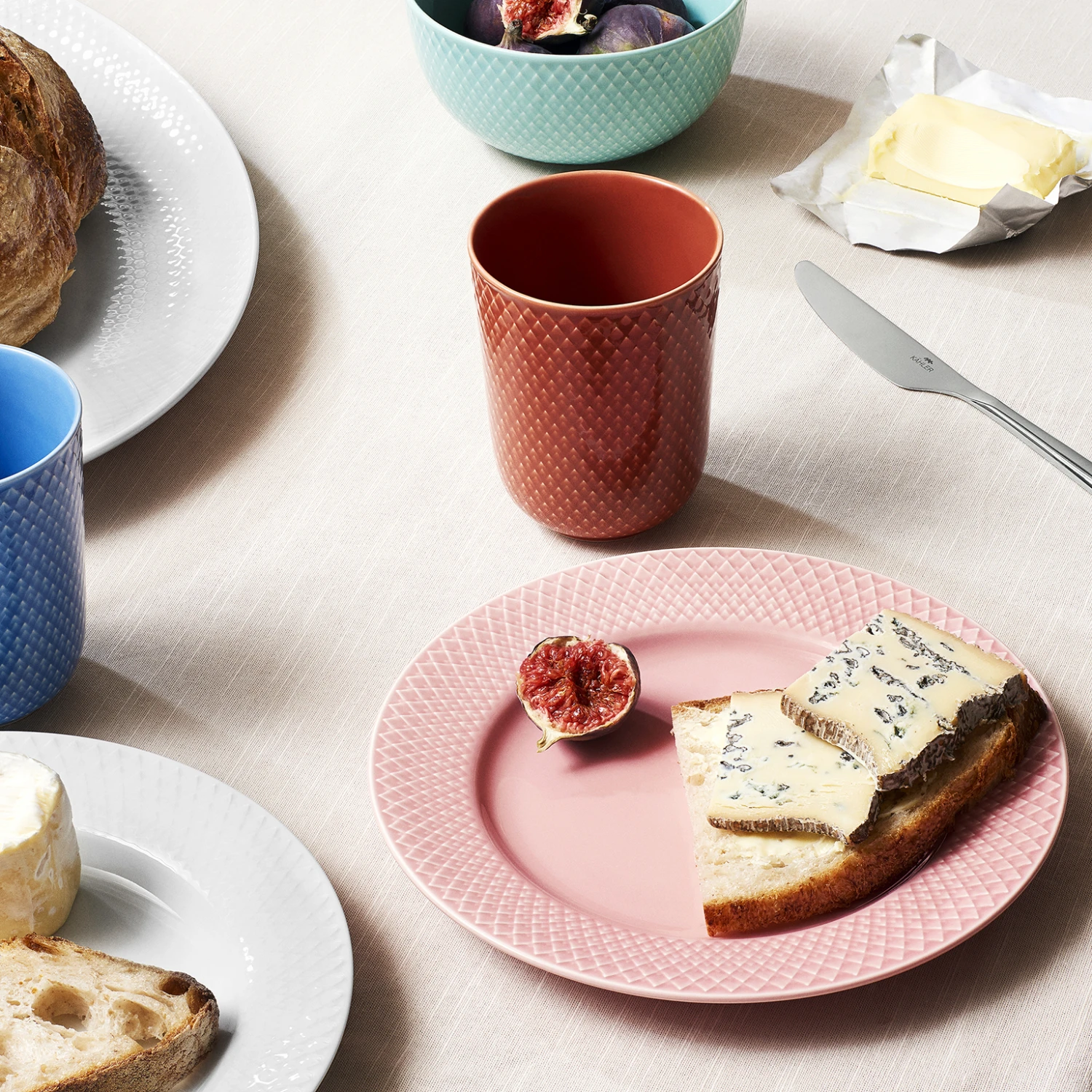 Lyngby Porcelæn Rhombe Bord Roze 6 Lyngby Porcelæn Rhombe Bord Roze - Afbeelding 4