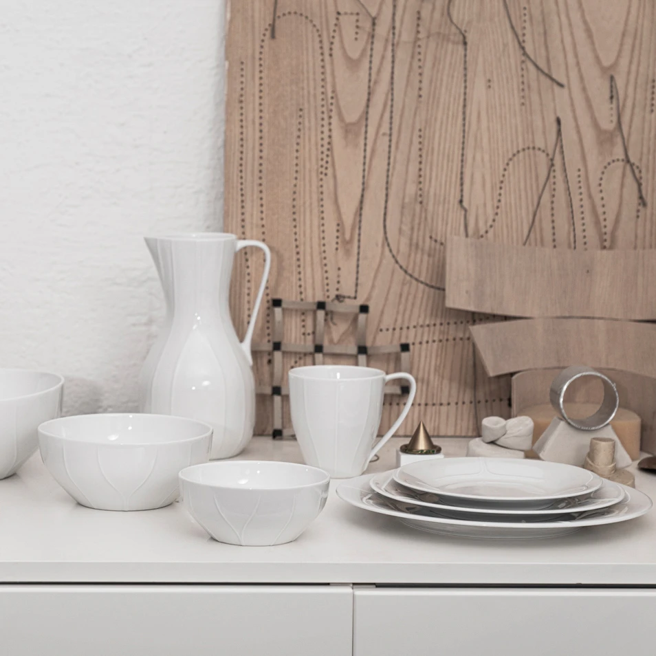 Rörstrand Pli Blanc Bordje 17 Cm 4 Rörstrand Pli Blanc Bordje 17 Cm - Afbeelding 2