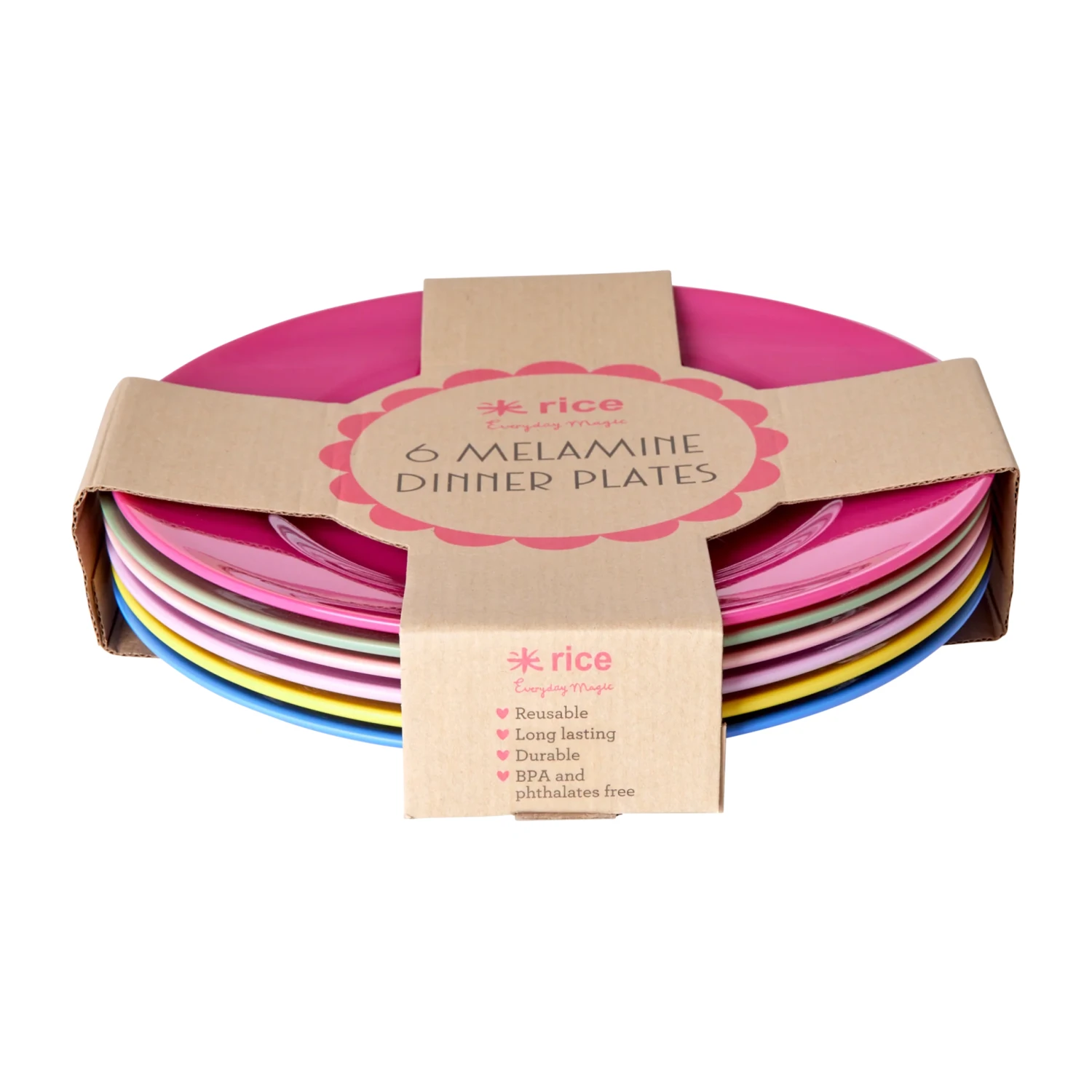 Rice Melaminebord Ø26 Cm 6-delig 3 Rice Melaminebord Ø26 Cm 6-delig