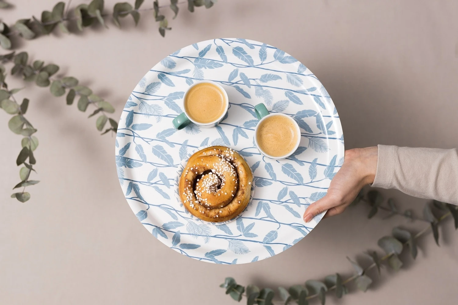 Mougli Blue Dienblad Ø38 Cm 4 Mougli Blue Dienblad Ø38 Cm - Afbeelding 2